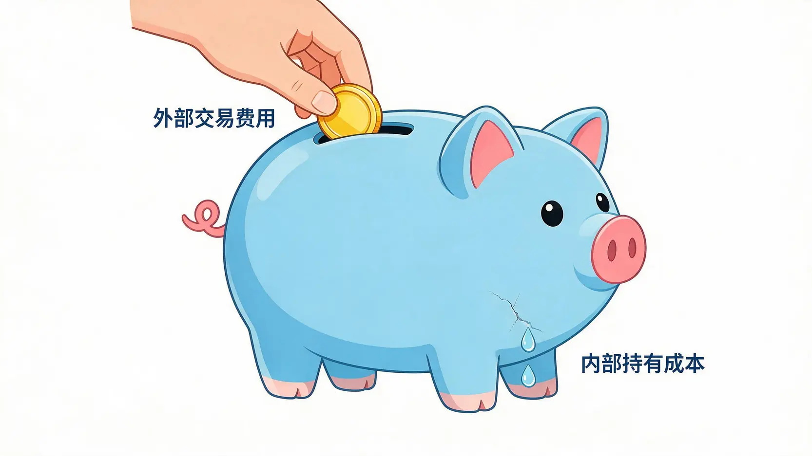 一张图说明ETF的两种费用:一次性支付的外部交易费用与长期持有的内部持有成本。